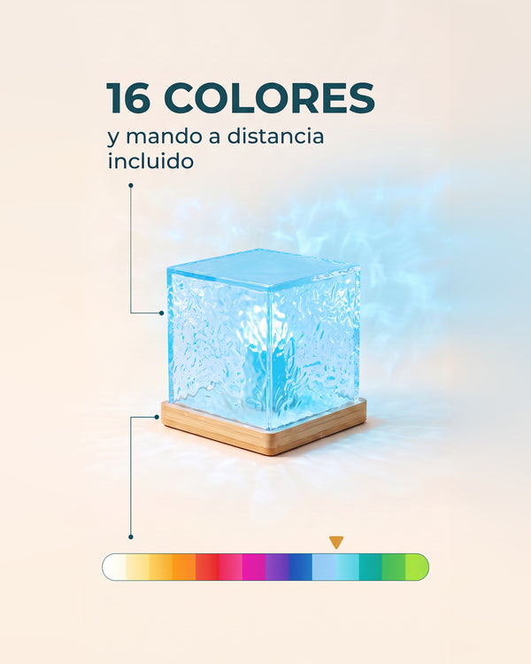 Cubo de luz ondas de agua