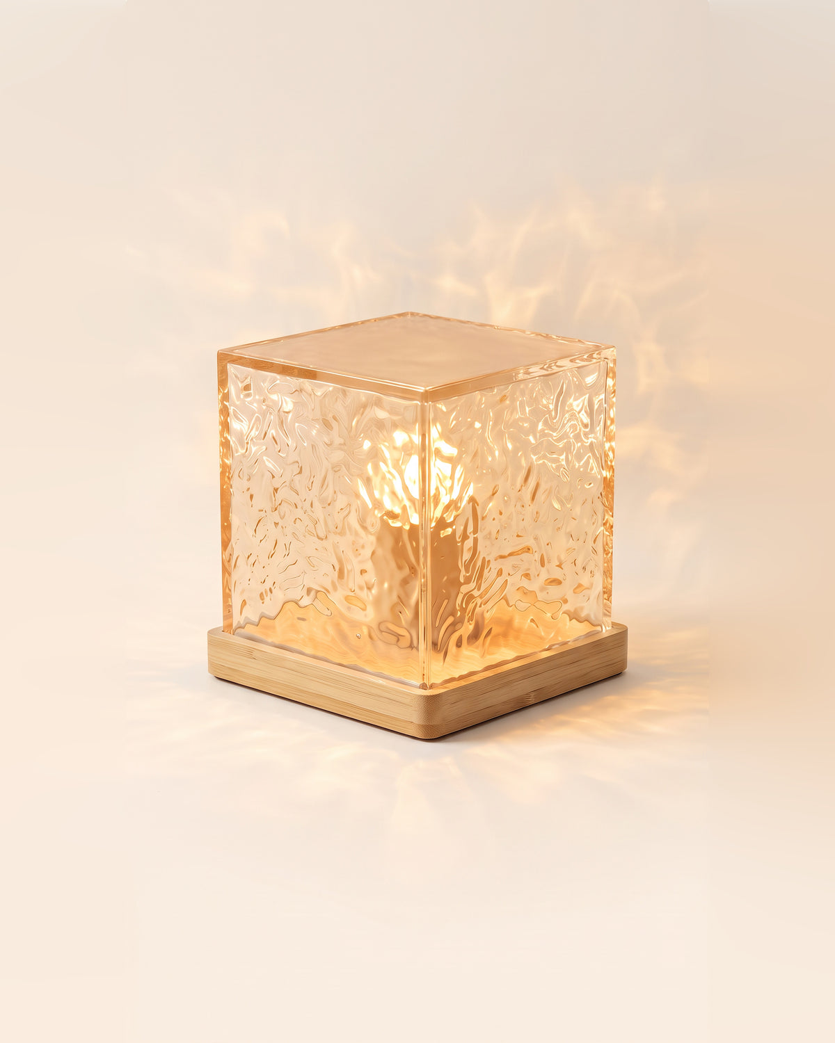 Cubo de luz Noara encendido en luz cálida