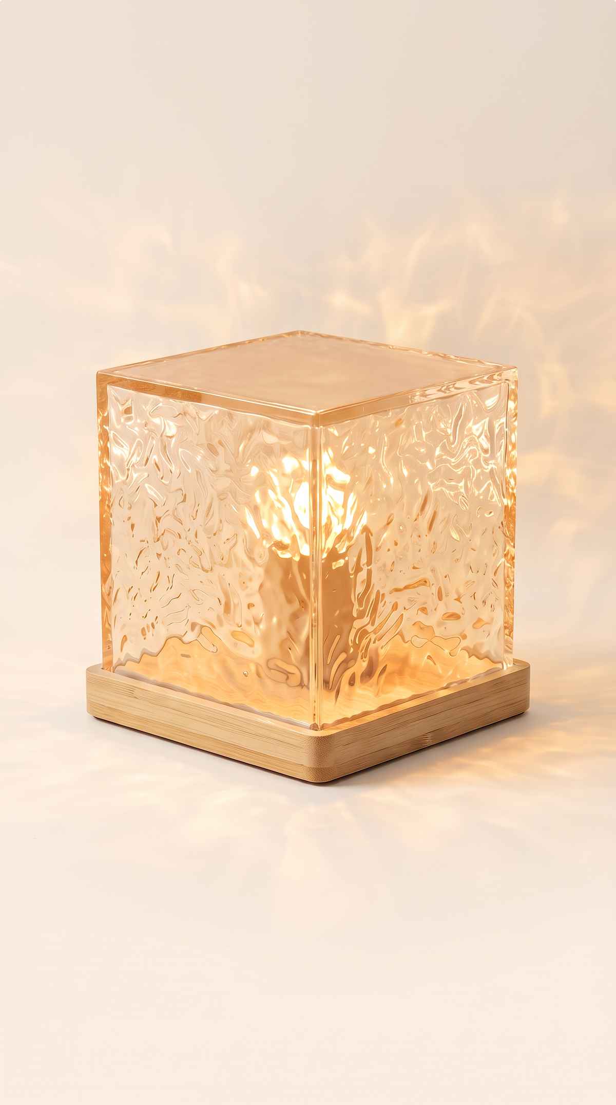 Cubo de luz Noara encendido en luz cálida
