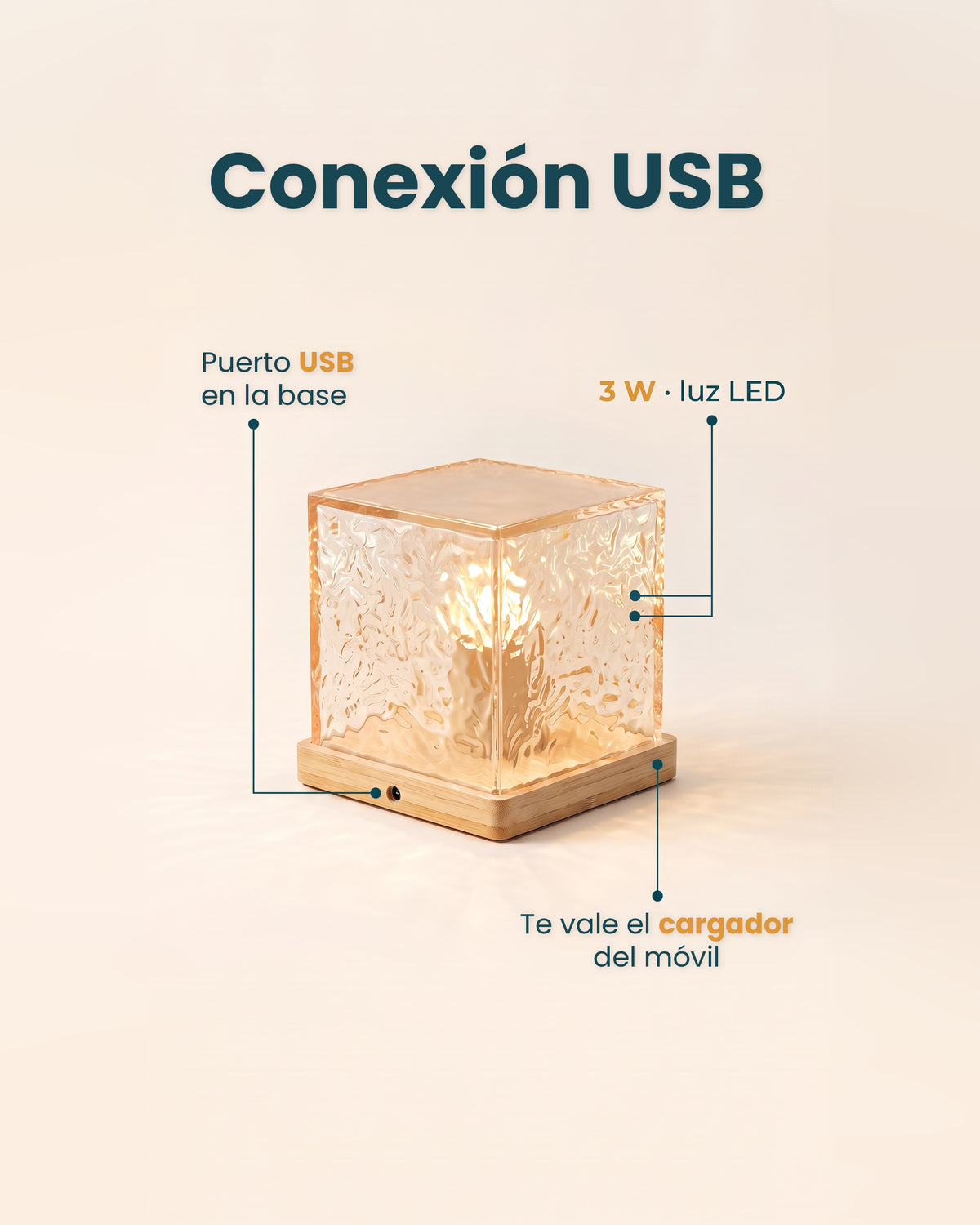 Se conecta por USB: te vale el cargador del móvil